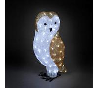 56cm Standing Acrylic Christmas Owl Scuplture with 100 Ice White
