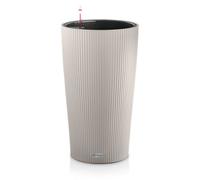 56Cm Tall Planter, Sand Brown Plastic Lechuza Cilindro Self-Watering Planter With Drain Plug, Top Inner D27.5 Cm, W32 H56 Cm