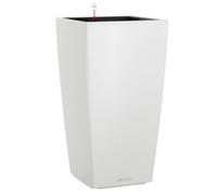 56Cm Tall Planter, White Plastic Indoor And Outdoor Self-Watering Plant Pot Lechuza Cubico Color H56 L30 W30 Cm