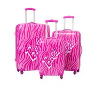 (56cm x 22cm x 33cm, Pink) Barbie Hardshell 4 Wheeled Suitcase