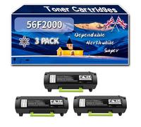 56F2000 56F200E Toner Cartridges Compatible for Lexmark MX321ADW MX421ADE MX521DE MX522ADHE MX622ADE MX622ADHE Printers, High-Definition Printing Effect with Chip, 7000 Pages (3 Pack Black)