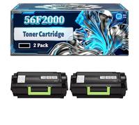 56F2000 Toner Cartridge Compatible for Lexmark MX321adn MX321adw MX421ade MX521ade MX521de Printers, With Chip Large Capacity 6000 Pages (2-Pack Black)
