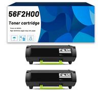 56F2H00 Black Toner Cartridge Compatible for Lexmark MX321 421 521 622 MX522 MS621 Printers High Yield 15,000 Pages Vivid Colors, Home & Office Use 2 Black