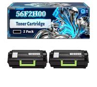 56F2H00 Toner Cartridge Compatible for Lexmark MX321adn MX321adw MX421ade MX521ade MX521de Printers, With Chip Large Capacity 15000 Pages (2-Pack Black)