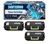 56F2H00 Toner Cartridge Compatible for Lexmark MX321adn MX321adw MX421ade MX521ade MX521de Printers, With Chip Large Capacity 15000 Pages (3 Pack Black)