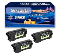 56F2U0E Toner Cartridges Compatible for Lexmark MX521de MS521dn MX521ade MX622ade MS621dn MX522adhe MS622de Printers (3 Pack Black)