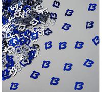 56g Blue & Silver 13th Birthday Confetti Foil Metallic Glitz Table Scatter Sprinkles Age Bday Party Decorations