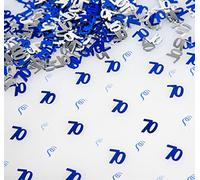 56g Blue & Silver 70th Birthday Confetti Foil Metallic Glitz Table Scatter Sprinkles Age Bday Party Decorations