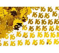 56g Gold 16th Birthday Confetti Foil Metallic Glitz Table Scatter Sprinkles Age Bday Party Decorations
