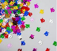 56g Multicolour 16th Birthday Confetti Foil Metallic Glitz Table Scatter Sprinkles Age Bday Party Decorations
