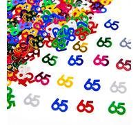 56g Multicolour 65th Birthday Confetti Foil Metallic Glitz Table Scatter Sprinkles Age Bday Party Decorations
