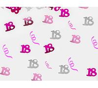 56g Pink & Silver 18th Birthday Confetti Foil Metallic Glitz Table Scatter Sprinkles Age Bday Party Decorations