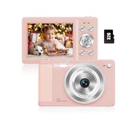 56MP Digital Camera, FHD 1080P Point & Shoot Camera with 32GB SD Card, 2 Batteries, and Lanyard, Ideal for Kids & Teens