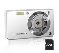 56MP FHD Digital Camera with 20X Digital Zoom & Autofocus, Anti-Shake Point and Shoot Camera for Kids Adults Beginners, Includes 32GB SD Card, Portable Compact for Travel