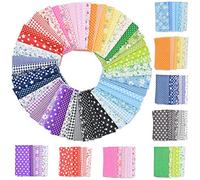 56Pcs 10"x10" Quilting Cotton Fabric Squares Sheets Pre-Cut Multi-Color No Repeat Design Printed Floral Craft Fabric for DIY Sewing Scrapbooking Quilting Craft Patchwork (56 Different Patterns)
