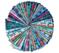 56PCS 10x10 Inches Craft Sanded Fabric Fleece Fabric Brushed Plaid Fabric Bundle Squares Patchwork DIY Handmade Material Set Bundle Home Crafts Sewing Scrapbooking Quilting