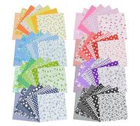56Pcs 9.8"x 9.8" Fabric Quilting Cotton Patchwork Square Precuts for DIY Sewing Craft, Decorating Scrapbooking, Multi-Color Design, 8 Colors