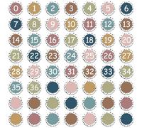 56Pcs Boho Composition Notebook Numbers Magnetic Accents Composition Magnetic Numbers 0-36 with 19 Blank Writable Magnet Cutouts for Bulletin Board Teaching Educational Tools Classroom Decoration