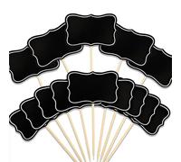 56PCS Buffet Party Food Labels Mini Chalkboard Food Banners Charcuterie Board Accessories Appetizer Signs Blank Buffet Labels for Cupcake Decorations Party Decorations Can Be Written On (Black)