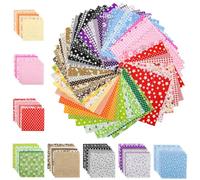 56Pcs Cotton Fabric Squares Bundle, 15 x 15cm/6 x 6in Cotton Fabric Squares, 100% Cotton Material Precut Multi-Color and Different Pattern Squares Patchwork for Sewing Quilting Crafting DIY