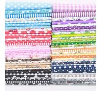 56PCS Cotton Fabric Squares Bundle | 25x25cm Fat Quarters for Quilting & Sewing | Non-Fraying Premium Cotton Cloth | Vibrant Colours & DIY Crafts (Mixed Colour 2)