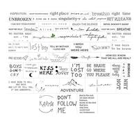 56pcs Cute Quotes Words Tiny Temporary Tattoos for Women and Men, Minimalist Tattoo Stickers With Inspirational Text, Black Fake Tattoos With Word Pattern, Small Temporary Tattoos Body Art