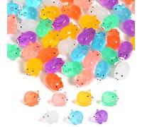56PCS Luminous Mini Resin Pigs figures, Cute Tiny Pigs Miniature Charms Glow in The Dark for Garden, Miniature Farm Ocean Figures Tiny to Hide Garden Aquarium Dollhouse Office Home Birthday Decor