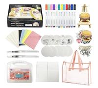 56Pcs Magic 3D Foam Texture Painting Kit, Acrylic Paint Pens Set Including 21 Pcs Foam Texture Paper, 12 Colours Brush Tip Acrylic Paint Markers, Magic Painting Kit