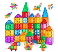 56PCS Magnetic Building Tiles Set, Educational Magnetic Tiles for Kids 3+ Boys and Girls Gift, Magnets Construction Blocks Toys Creative Present Magnatiles for Toddlers Children's Day