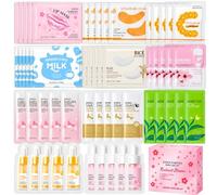 56PCS Pamper Gifts for Women, Face Masks Skincare Set, Birthday Spa Kit | Overnight sleeping packs, cleansing mud, eye patches, lip sheets, daily serums, travel stocking fillers & party bag favours.