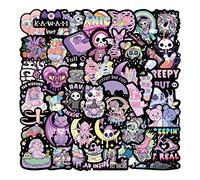 56PCS Pastel Goth Stickers - Cool Gothic Designs for Teens Boys & Girls - Vinyl Skateboard Guitar Door Laptop Luggage Car Bike Water Bottle Birthday Party Supplies