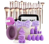 56Pcs Pink Makeup Brushes Set Professional Makeup Kit Multi-functional Make up Tool Set Makeup Accessories, Foundation Make up Brush Kit Eye and Face Make up Brushes & Tools (Purple)