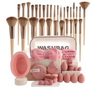 56Pcs Pink Makeup Brushes Set Professional Makeup Kit Multi-functional Make up Tool Set Makeup Accessories, Foundation Make up Brush Kit Eye and Face Make up Brushes & Tools (Beige)