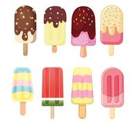 56Pcs Summer Ice Pop Cutouts Cardboard Ice Cream Shape Classroom Bulletin Board Decor 5.9 Inch- Blank Paper Creative Supply Die Cut with Glue Points for Classroom School Home