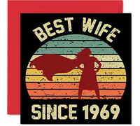 56th Anniversary Card for Wife from Husband - Best Wife Since 1969 - I Love You Gifts, Happy 56th Wedding Anniversary Cards for Partner, 145mm Greeting Cards Anniversaries