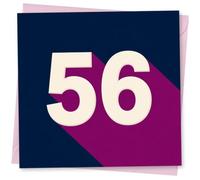 56th Birthday Card, 56th Birthday Card for Him or Her, Bold Number Design, Modern Age Greeting for Mum, Dad, Husband, Wife, Friend
