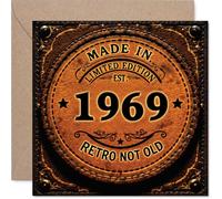 56th Birthday Card for Men Women - Retro Not Old - Happy 56 Birthday Cards for Dad Neighbour Daughter Husband Wife Uncle, 145mm Bday Greeting Cards