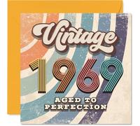 56th Birthday Card for Men Women - Vintage 1969 Aged To Perfection - Happy 56 Birthday Cards for Brother Dad Nan Wife Cousin Grandad, 145mm Bday Greeting Cards