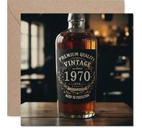 55th Birthday Card for Women Men - Vintage Whiskey Bottle - Happy 55 Birthday Cards for Colleague Dad Neighbour Daughter Husband Wife, 145mm Bday Greeting Cards