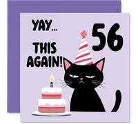 56th Birthday Cards for Women Men - Yay This Again! - Happy Birthday Card for 56 Year Old Woman Man Daughter Husband Neighbour Dad, 145mm Bday Greeting Cards