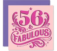 56th Birthday Cards for Women, Fabulous