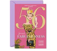 56th Birthday Cards for Women - Years Of Fabulousness - Happy Birthday Card for 56 Year Old Woman Daughter Colleague Wife Sister, A5 Bday Greeting Cards