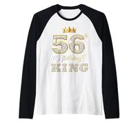 56th Birthday King 56 Years Old Birthday Party for Him Raglan Baseball Tee