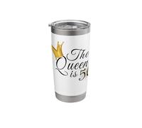 56th Birthday Party The Queen is 56 Gift Ideas for Her Stainless Steel Insulated Tumbler