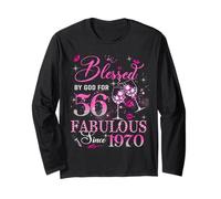 56th Birthday Queen Blessed by God 56 Fabulous Since 1970 Long Sleeve T-Shirt