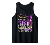 56th Birthday Queen Blessed by God 56 Fabulous Since 1970 Tank Top