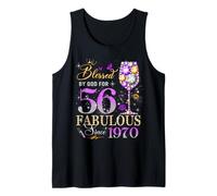 56th Birthday Queen Blessed by God 56 Fabulous Since 1970 Tank Top