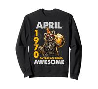 56th Birthday Raccoon Beer April 1970 Vintage 56 Years Old Sweatshirt