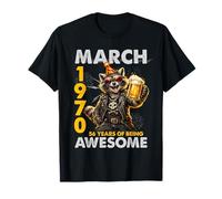 56th Birthday Raccoon Beer March 1970 Vintage 56 Years Old T-Shirt
