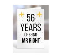 56th Wedding Anniversary Card, of being Mr Right, Gifts for Husband, Boyfriend, Fiance, Couple, Ideas, Men, Him, Male, Presents for Christmas, 56 years, A5-176b_56